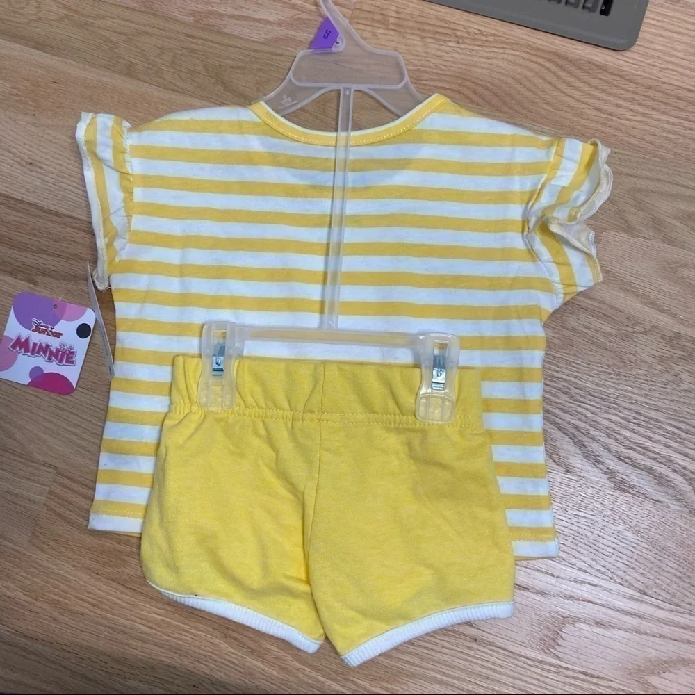 Minnie Mouse Outfit Shorts T-shirt NWT 12 mos Yellow Sunglasses Disney